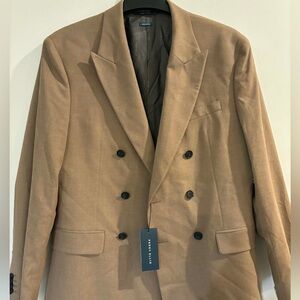 Perry Ellis Tan Double-Breasted Blazer